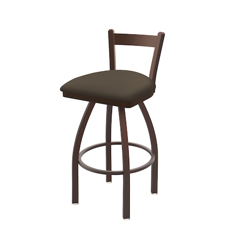 Holland Bar Stool Co 30" Low Back Swivel Bar Stool, Bronze Finish, Canter Earth Seat 82130BZ006
